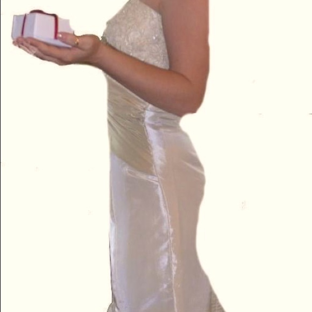 Vintage style gold, off white wedding dress